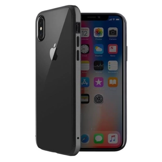 Чехол Uniq Valencia Clear для iPhone XS Max Gunmetal Grey (UNIQ-IP6.5HYB-VALCGRY)