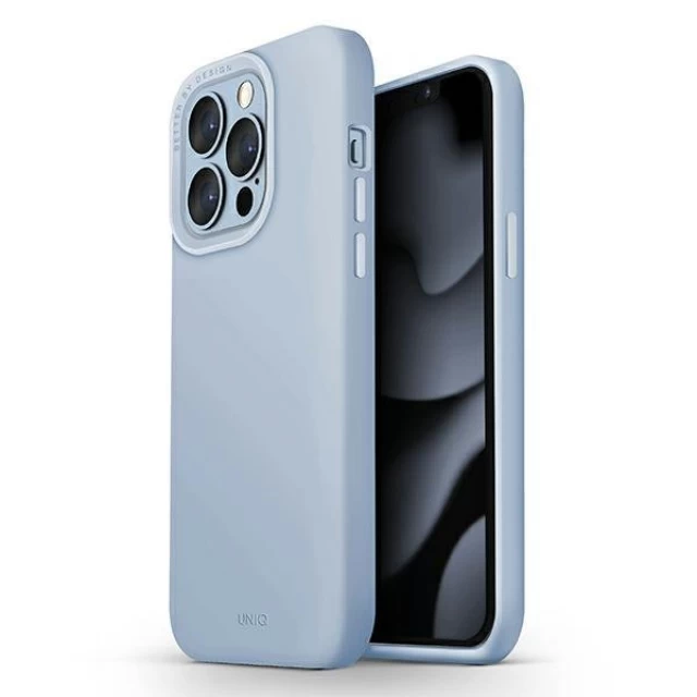 Чохол Uniq Lino Hue для iPhone 13 Pro Max Arctic blue with MagSafe (UNIQ-IP6.7HYB(2021)-LINOHMABLU)