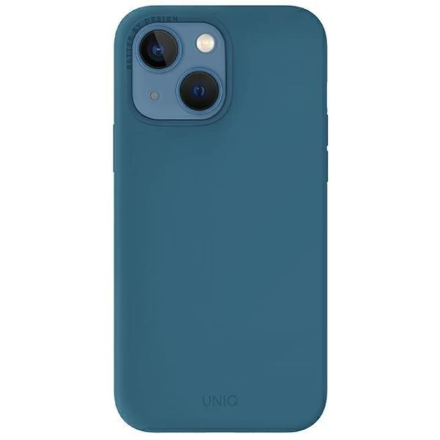 Чехол Uniq Lino Hue для iPhone 13 Caspian Blue with MagSafe (UNIQ-IP6.1HYB(2021)-LINOHMBLU)