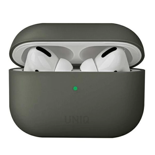 Чехол Uniq Lino Silicone для AirPods Pro Grey Moss (UNIQ-AIRPODSPRO-LINOMOSS)