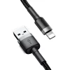 Кабель Baseus Kevlar Cable USB for Lightning 2A 0.5M Gray+Black (CALKLF-AG1)