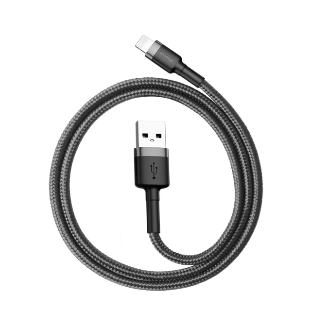 Кабель Baseus Kevlar Cable USB for Lightning 2A 0.5M Gray+Black (CALKLF-AG1)