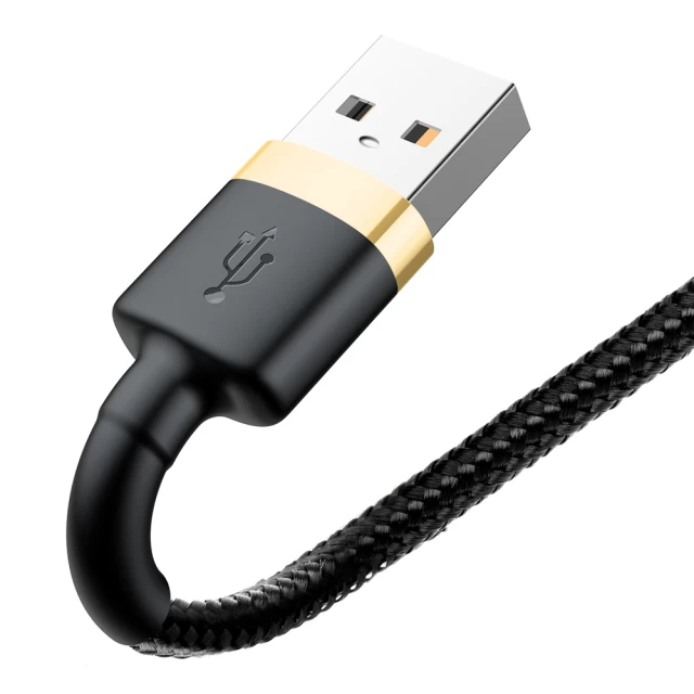 Кабель Baseus Kevlar Cable USB for Lightning 1.5A 2M Gold+Black (CALKLF-CV1)