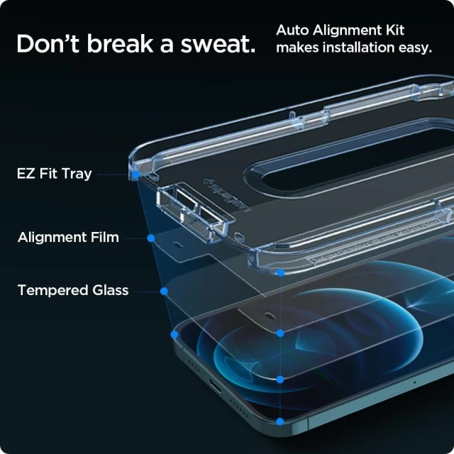 Захисне скло Spigen для iPhone 12 Pro Max Glas.tR EZ Fit (2 Pack) (AGL01791)