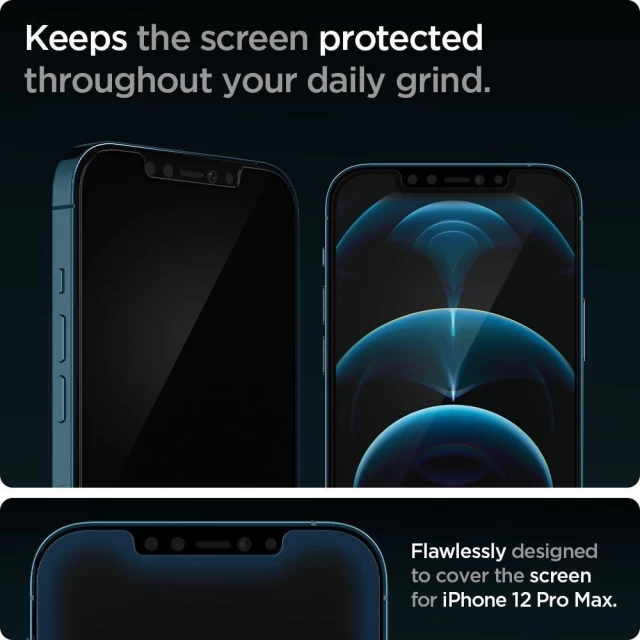 Защитное стекло Spigen для iPhone 12 Pro Max Glas.tR EZ Fit (2 Pack) (AGL01791)