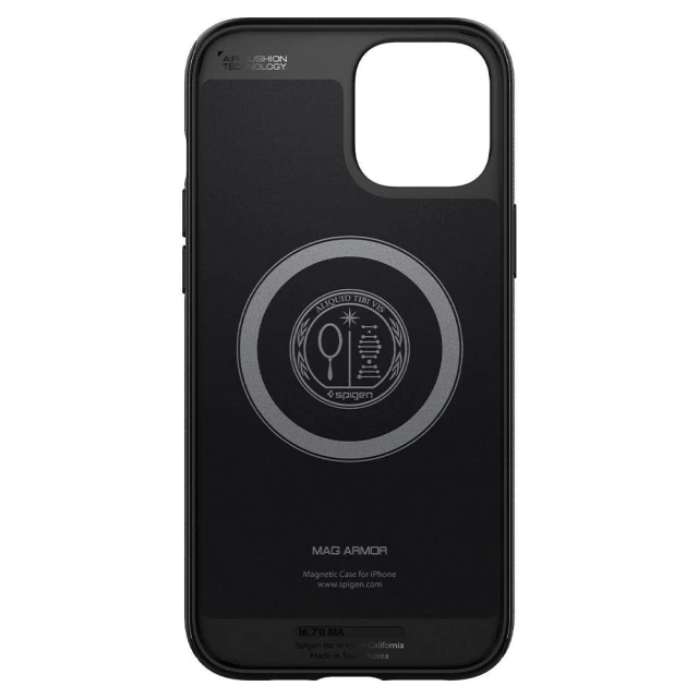 Чохол Spigen Mag Armor для iPhone 12 | 12 Pro Matte Black with MagSafe (ACS01865)
