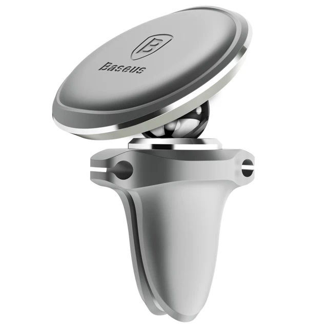 Автотримач Baseus Magnetic Air Vent Car Mount With Cable Clip Silver (SUGX-A0S)