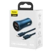 Автомобільний зарядний пристрій Baseus Golden Contactor Pro 40W USB Type-C with Cable Type-C to Lightning 1m Blue (TZCCJD-03)