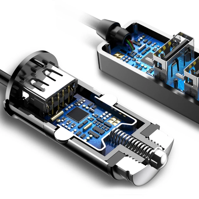Автомобильное зарядное устройство Baseus Enjoy Together Four Interfaces 4 USB Black (CCTON-01)