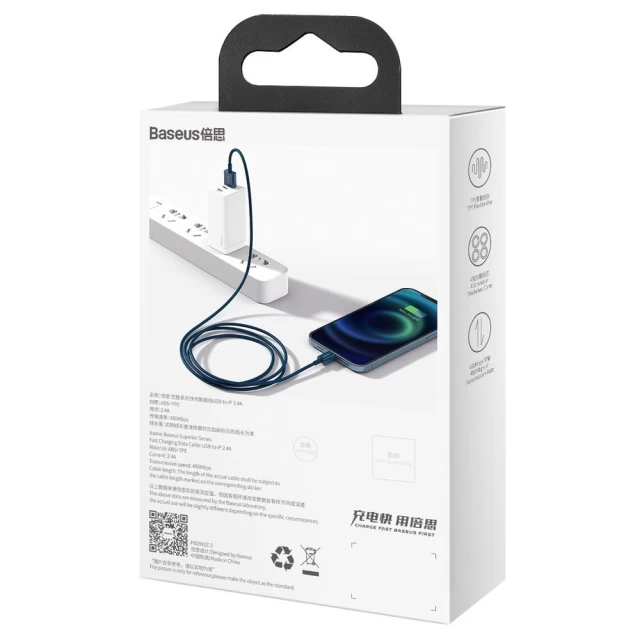 Кабель Baseus Superior Series Fast Charging USB-A to Lightning 1m Blue (CALYS-A03)