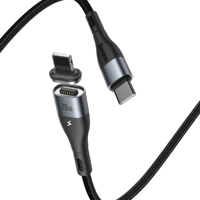 Кабель Baseus Zinc Magnetic Safe Fast Charging PD USB-C to Lightning 1m Black (CATLXC-01)