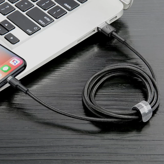 Кабель Baseus Cafule USB-A to Lightning 3m Black/Grey (CALKLF-RG1)