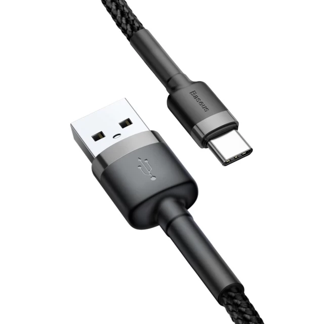 Кабель Baseus Cafule USB-A to USB-C 3m Black/Grey (CATKLF-UG1)