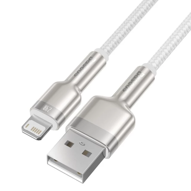 Кабель Baseus Cafule Metal USB-A to Lightning 2m White (CALJK-B02)