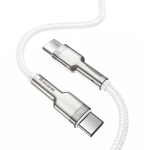 Кабель Baseus Cafule Metal USB-C to USB-C 2m White (CATJK-D02)
