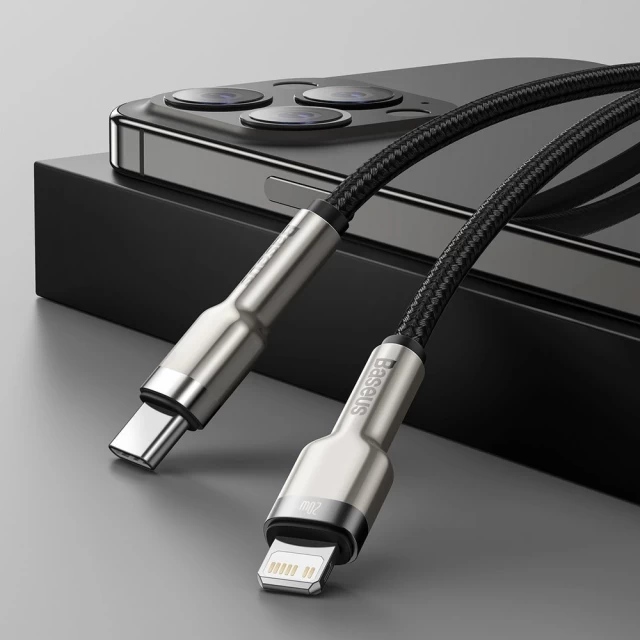 Кабель Baseus Cafule Metal PD USB-C to Lightning 2m Black (CATLJK-B01)