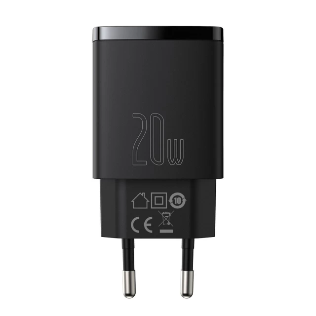 Сетевое зарядное устройство Baseus Compact QC 20W USB-C | USB-A Black (CCXJ-B01)