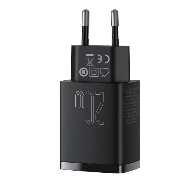 Мережевий зарядний пристрій Baseus Compact QC 20W USB-C | USB-A Black (CCXJ-B01)