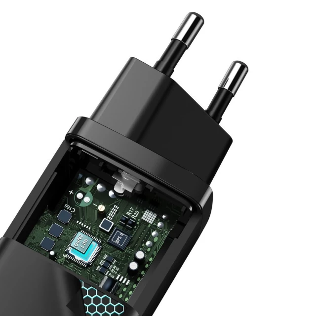 Мережевий зарядний пристрій Baseus GaN2 Lite QC 65W USB-C | USB-A Black (CCGAN2L-B01)