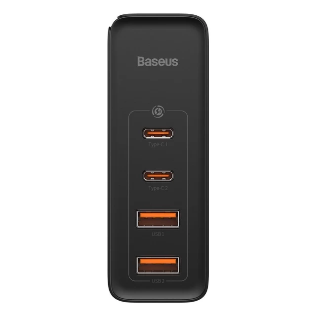 Сетевое зарядное устройство Baseus GaN2 Pro QC 100W 2xUSB-C | 2xUSB-A Black (CCGAN2P-L01)