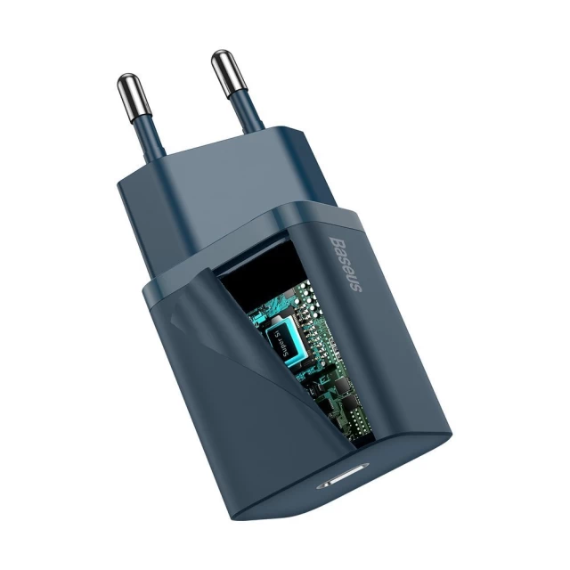 Сетевое зарядное устройство Baseus Super Silicone PD 20W USB-C Blue (CCSUP-B03)