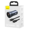Автомобільний зарядний пристрій Baseus Golden Contactor Pro 40W USB-A/USB-C with USB-C to Lightning Cable Dark Gray (TZCCJD-B0G)
