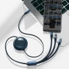 Кабель Baseus Bright Mirror Retractable 3-in-1 100W USB-C to USB-C/Lightning/Micro-USB 1.2m Blue (CAMLC-AMJ03)