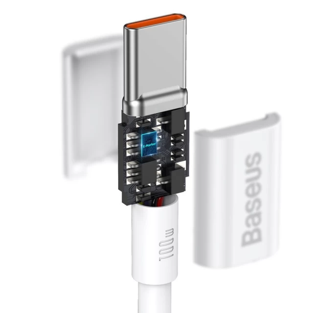 Кабель Baseus Superior Series Fast Charging PD USB-С to USB-С 1m 100W White (CATYS-B02)