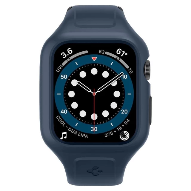 Чехол и ремешок Spigen для Apple Watch 44 mm Liquid Air Pro Blue (ACS02225)