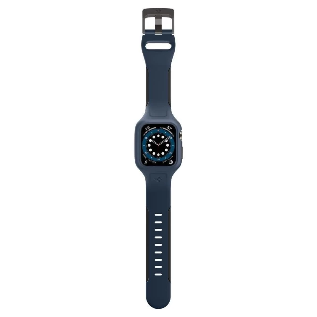 Чехол и ремешок Spigen для Apple Watch 44 mm Liquid Air Pro Blue (ACS02225)