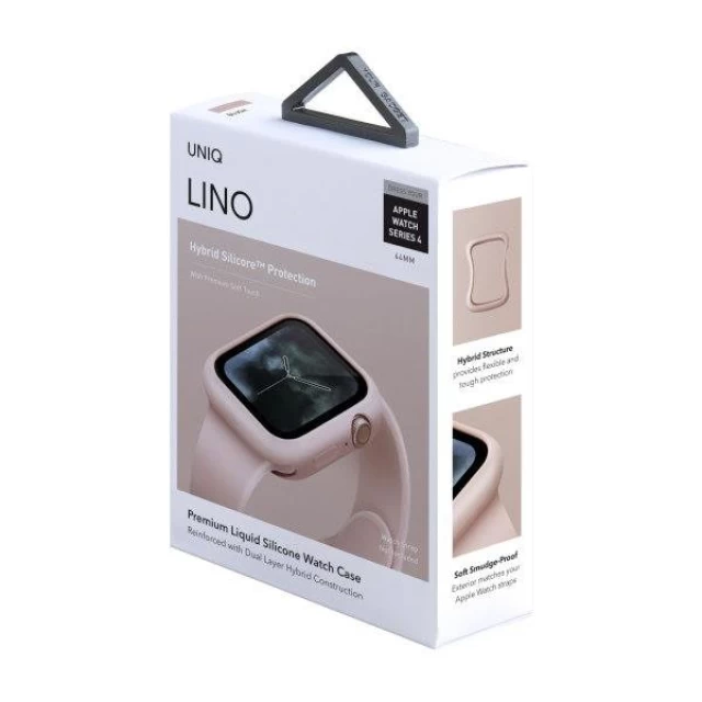 Чохол Uniq Lino для Apple Watch 4 | 5 | 6 | SE 44 mm Pink/Blush Pink (UNIQ-44 mm-LINOPNK)