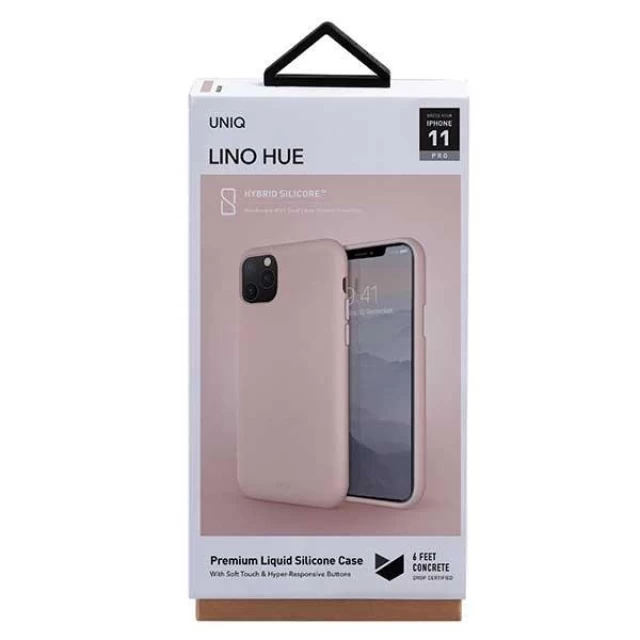 Чохол Uniq Lino Hue для iPhone 11 Pro Blush Pink (UNIQ-IP5.8HYB(2019)-LINOHPNK2)