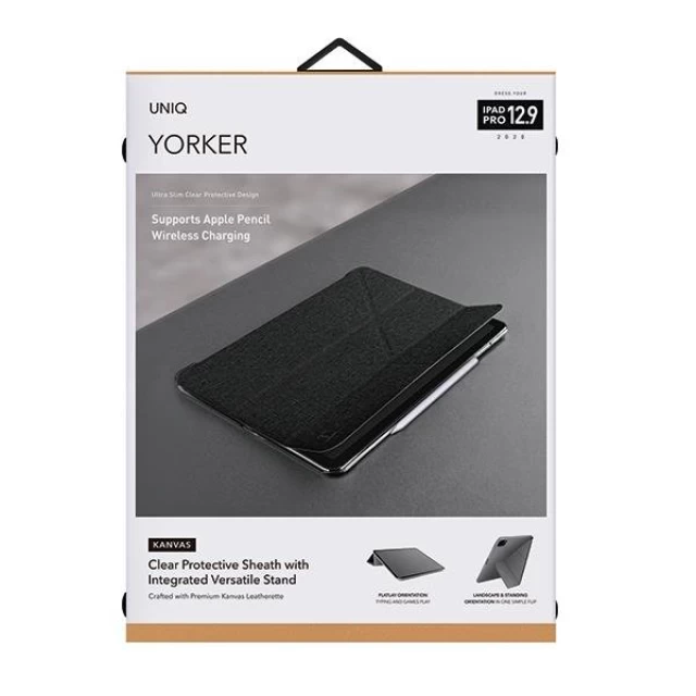Чохол Uniq Yorker Kanvas для iPad Pro 12.9 2020 Black/Obsidian Knit (8886463673508)