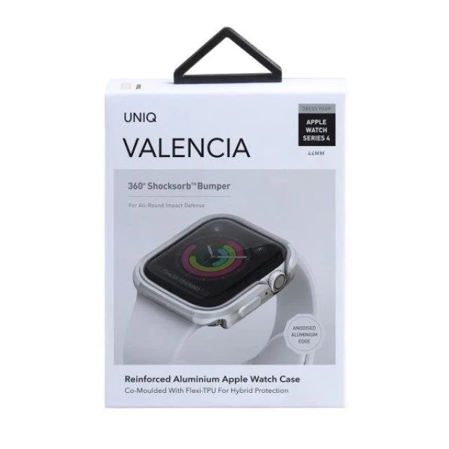 Чехол Uniq Valencia для Apple Watch Series 4 | 5 | 6 | SE 44 mm Titanium Silver (UNIQ-44 mm-VALSIL)