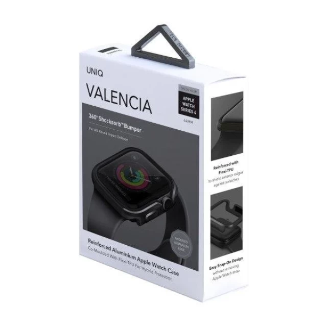 Чехол Uniq Valencia для Apple Watch Series 4 | 5 | 6 | SE 44 mm Gunmetal Grey (UNIQ-44 mm-VALGRY)