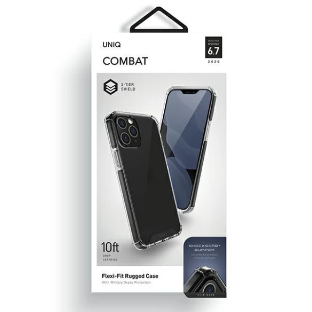 Чехол Uniq Combat для iPhone 12 Pro Max Carbon Black (UNIQ-IP6.7HYB(2020)-COMBLK)