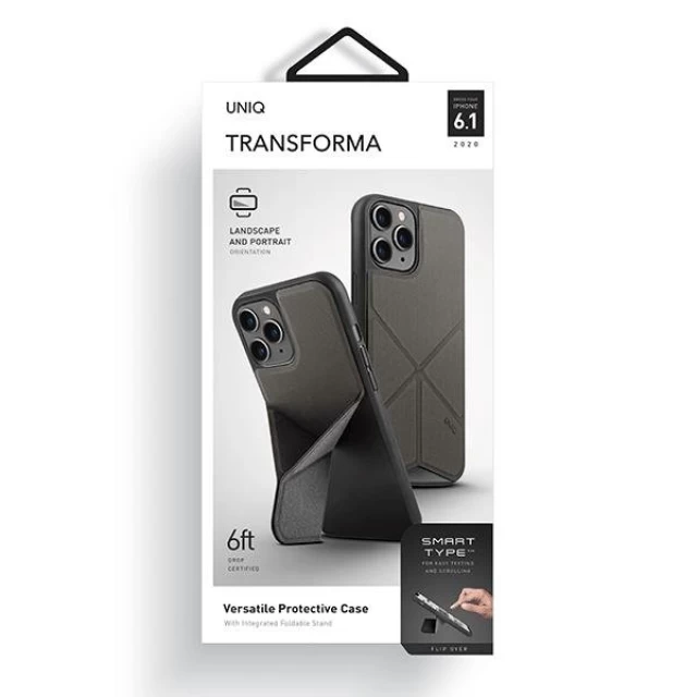 Чохол Uniq Transforma для iPhone 12 | 12 Pro Charcoal Grey (UNIQ-IP6.1HYB(2020)-TRSFGRY)