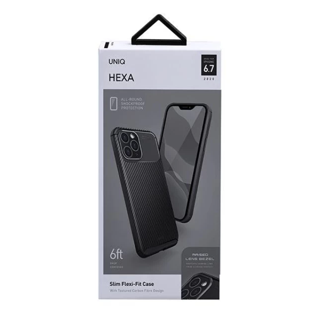 Чехол Uniq Hexa для iPhone 12 Pro Max Midnight Black (UNIQ-IP6.7HYB(2020)-HEXBLK)