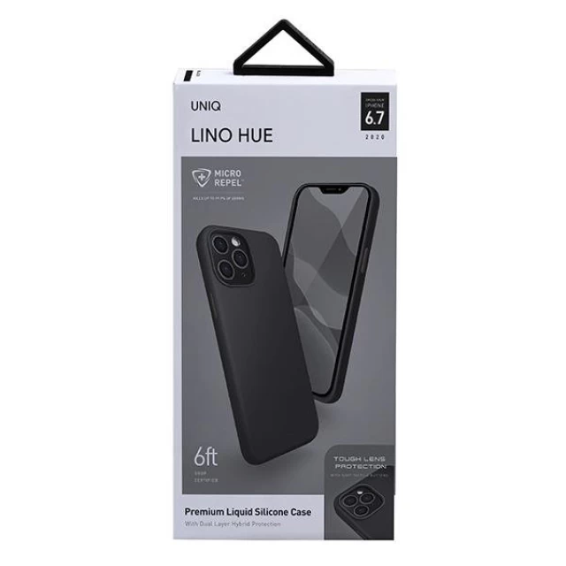 Чехол Uniq Lino Hue для iPhone 12 Pro Max Black Antimicrobial (UNIQ-IP6.7HYB(2020)-LINOHBLK)