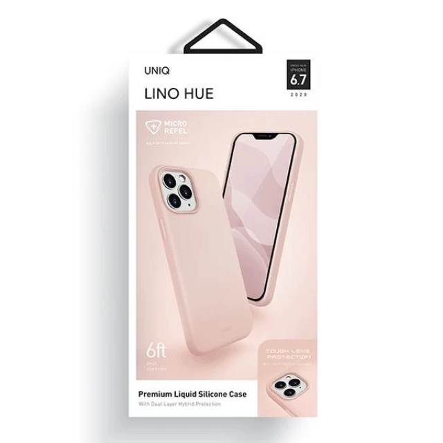 Чехол Uniq Lino Hue для iPhone 12 Pro Max Blush Pink Antimicrobial (UNIQ-IP6.7HYB(2020)-LINOHPNK)