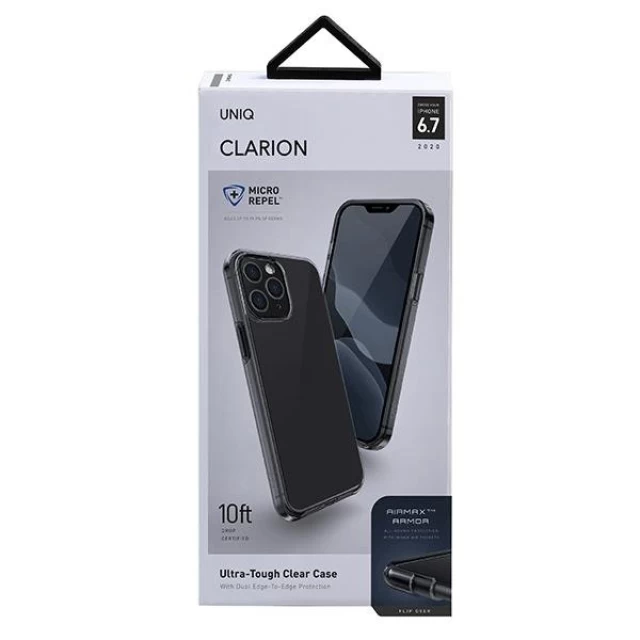 Чехол Uniq Clarion для iPhone 12 Pro Max Vapour smoke Antimicrobial (UNIQ-IP6.7HYB(2020)-CLRNSMK)