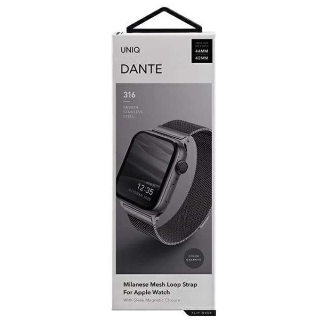 Ремінець Uniq Dante для Apple Watch 49 | 45 | 44 | 42 mm Graphite (UNIQ-44MM-DANGRP)
