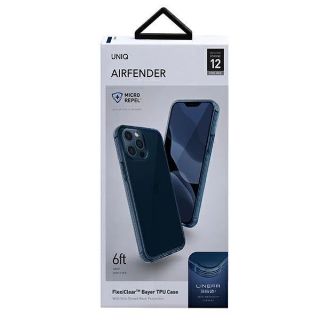 Чохол Uniq Air Fender для iPhone 12 Pro Max Blue / Marine Blue (UNIQ-IP6.7HYB(2020)-AIRFBLU)
