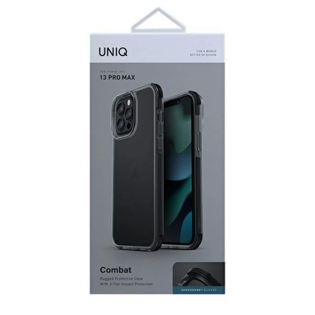 Чохол Uniq Combat для iPhone 13 Pro Max Carbon Black (UNIQ-IP6.7HYB(2021)-COMBLK)