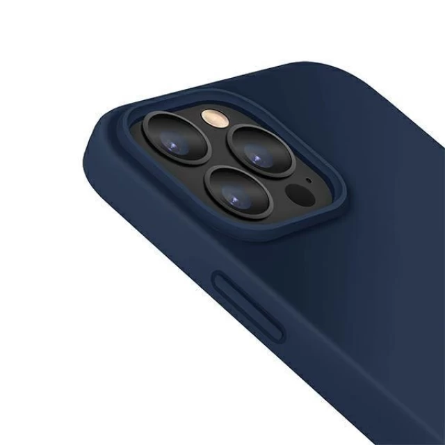 Чохол Uniq Lino для iPhone 13 Pro Max Marine Blue (UNIQ-IP6.7HYB(2021)-LINOBLU)