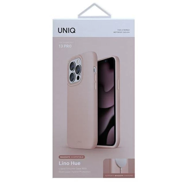 Чохол Uniq Lino Hue для iPhone 13 | 13 Pro Blush Pink with MagSafe (UNIQ-IP6.1PHYB(2021)-LINOHMPNK)