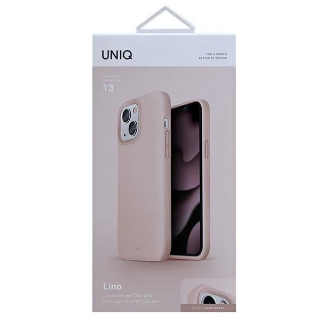 Чехол Uniq Lino для iPhone 13 Blush Pink (UNIQ-IP6.1HYB(2021)-LINOPNK)