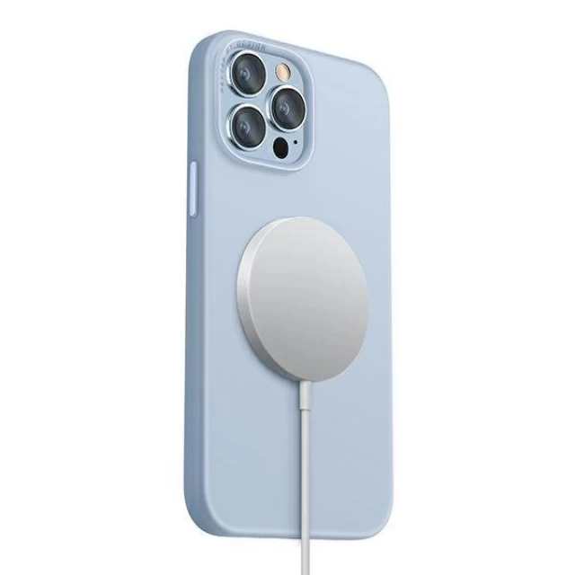Чохол Uniq Lino Hue для iPhone 13 Pro Max Arctic blue with MagSafe (UNIQ-IP6.7HYB(2021)-LINOHMABLU)