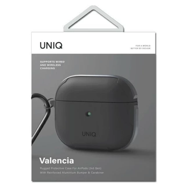 Чохол Uniq Valencia для AirPods 3 Grey Antimicrobial (UNIQ-AIRPODS(2021)-VALGRY)