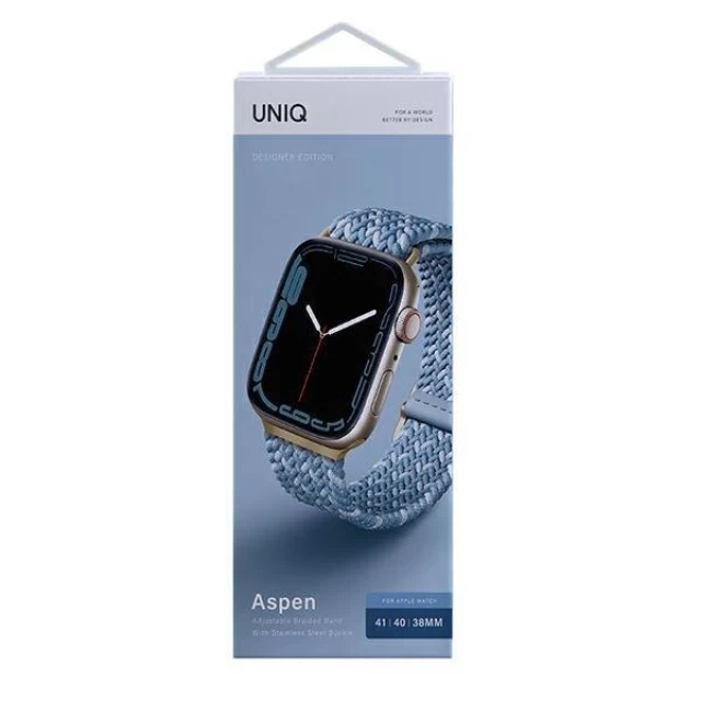 Ремінець Uniq Aspen Braided DE для Apple Watch 41 | 40 | 38 mm Cerulean Blue (UNIQ-41MM-ASPDECBLU)